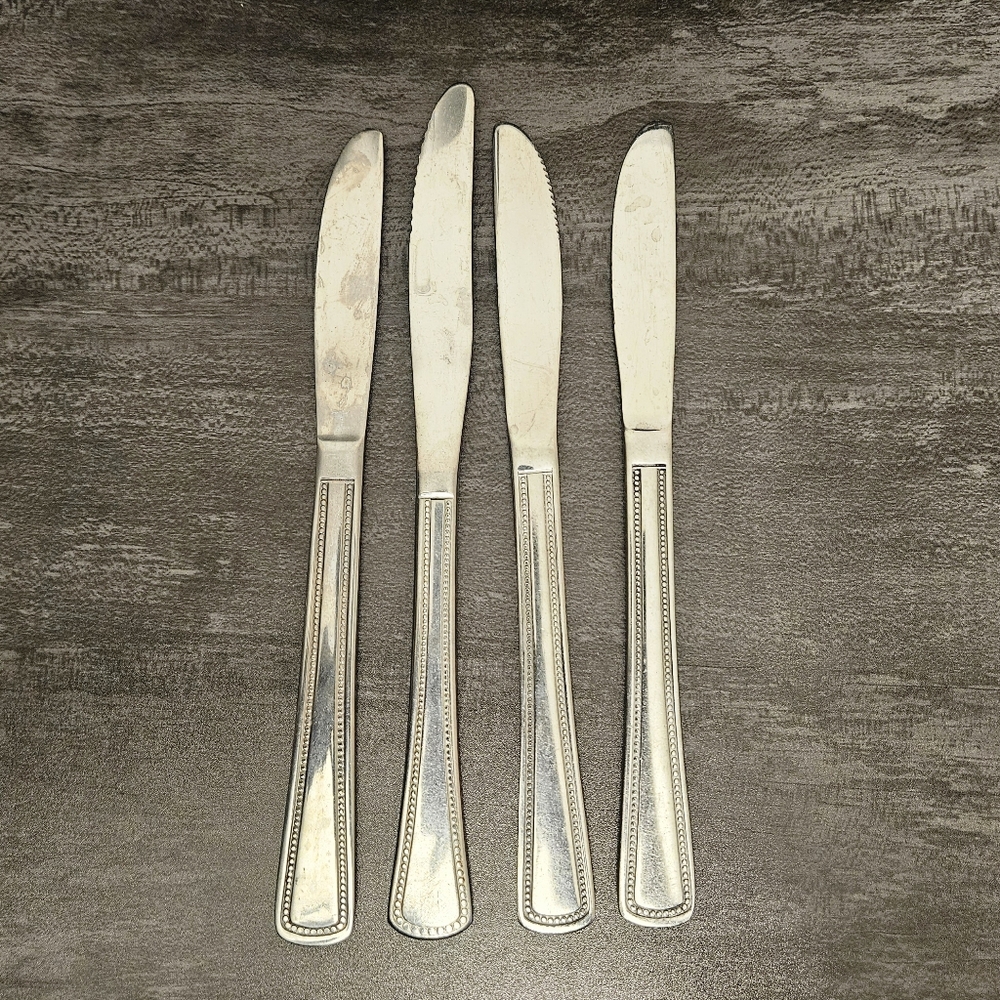 Lot of 4 Beaded Stainless Steel Knives